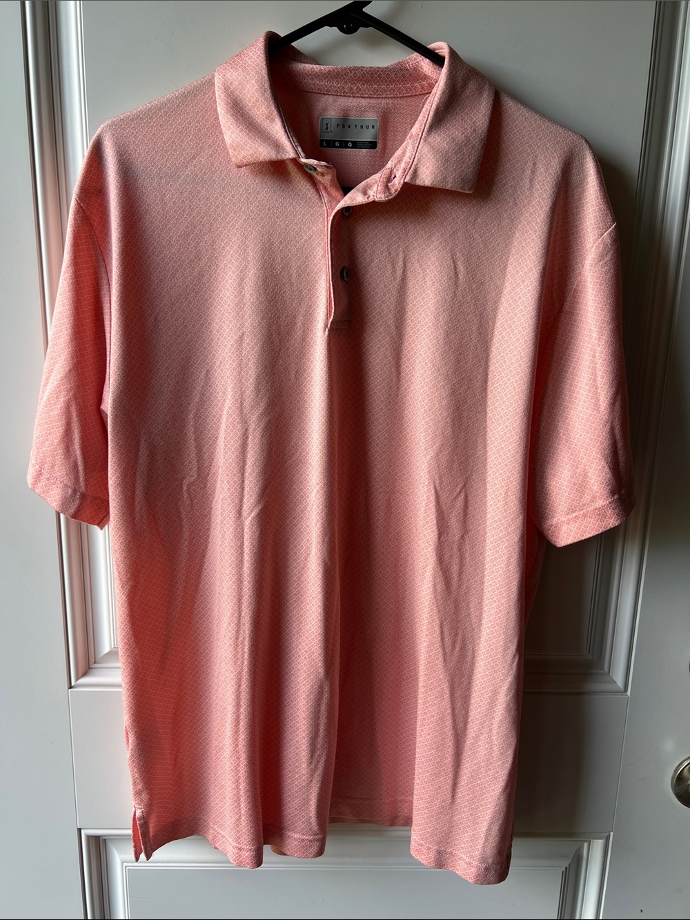 PGA Tour Coral-Pink Short Sleeve Polo